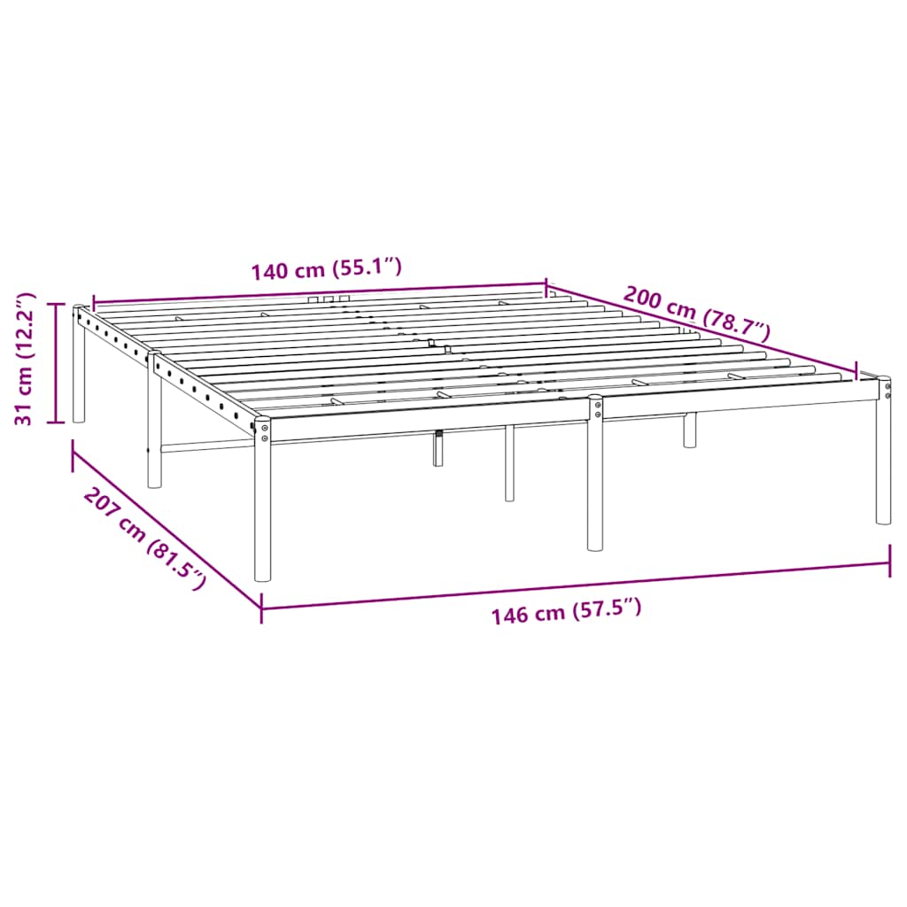 Giroletto in Metallo Bianco 140x200 cm | homemem39