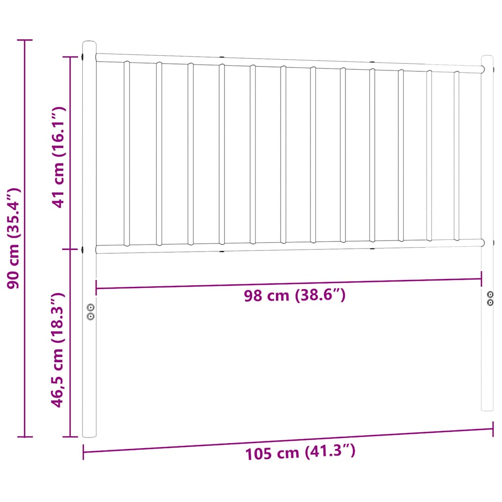 Testiera di Ricambio in Metallo Bianco 100 cm | homemem39