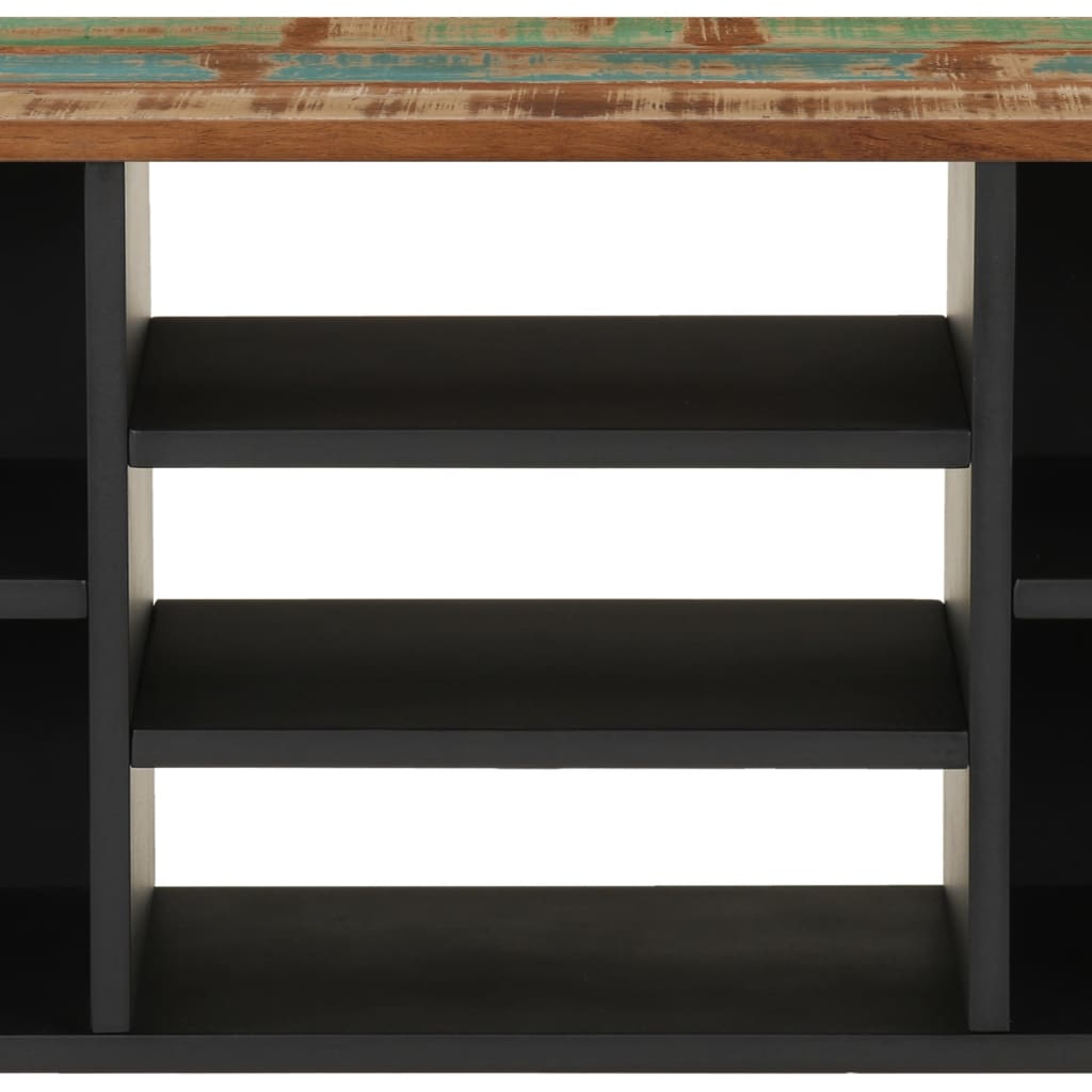 Mobile TV 100x33x46cm Legno Massello Recupero Legno Multistrato - homemem39