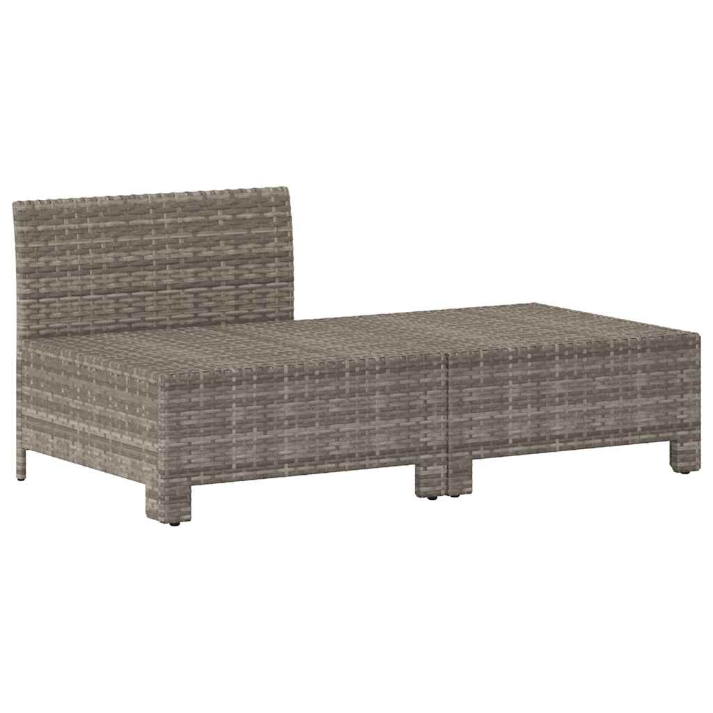 Set da giardino 2 pezzi con cuscini grigio in polyrattan | homemem39