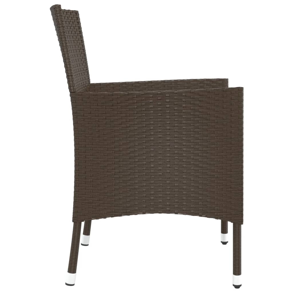 Sedie da giardino con cuscini 2 pz in polyrattan marrone (solo UK/IE/FI/NO)