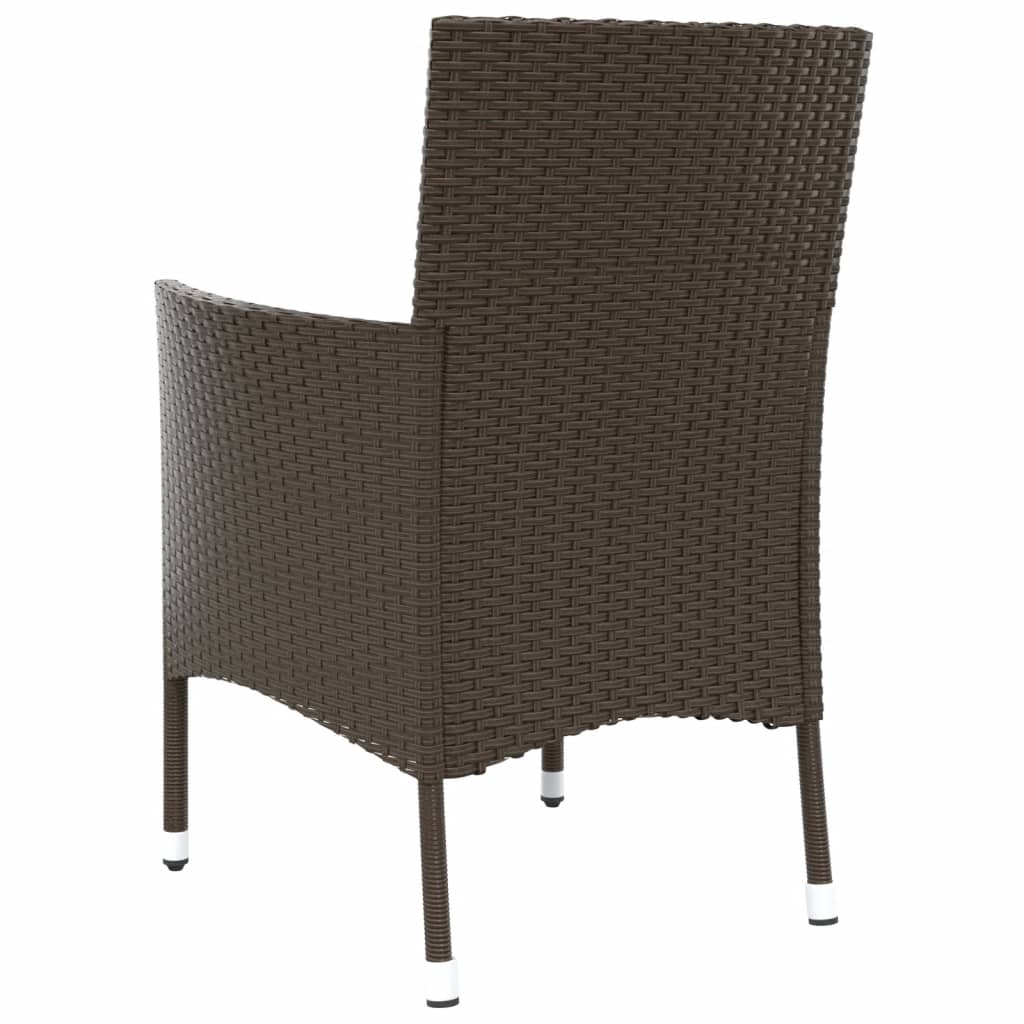 Sedie da giardino con cuscini 2 pz in polyrattan marrone (solo UK/IE/FI/NO)