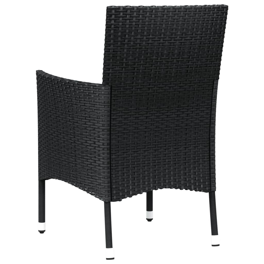 Sedie da giardino con cuscini 2 pz nere in polyrattan (solo UK/IE/FI/NO)