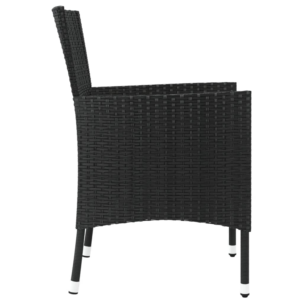 Sedie da giardino con cuscini 4 pz nere in polyrattan (solo UK/IE/FI/NO)