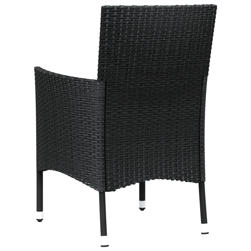 Sedie da giardino con cuscini 4 pz nere in polyrattan (solo UK/IE/FI/NO)