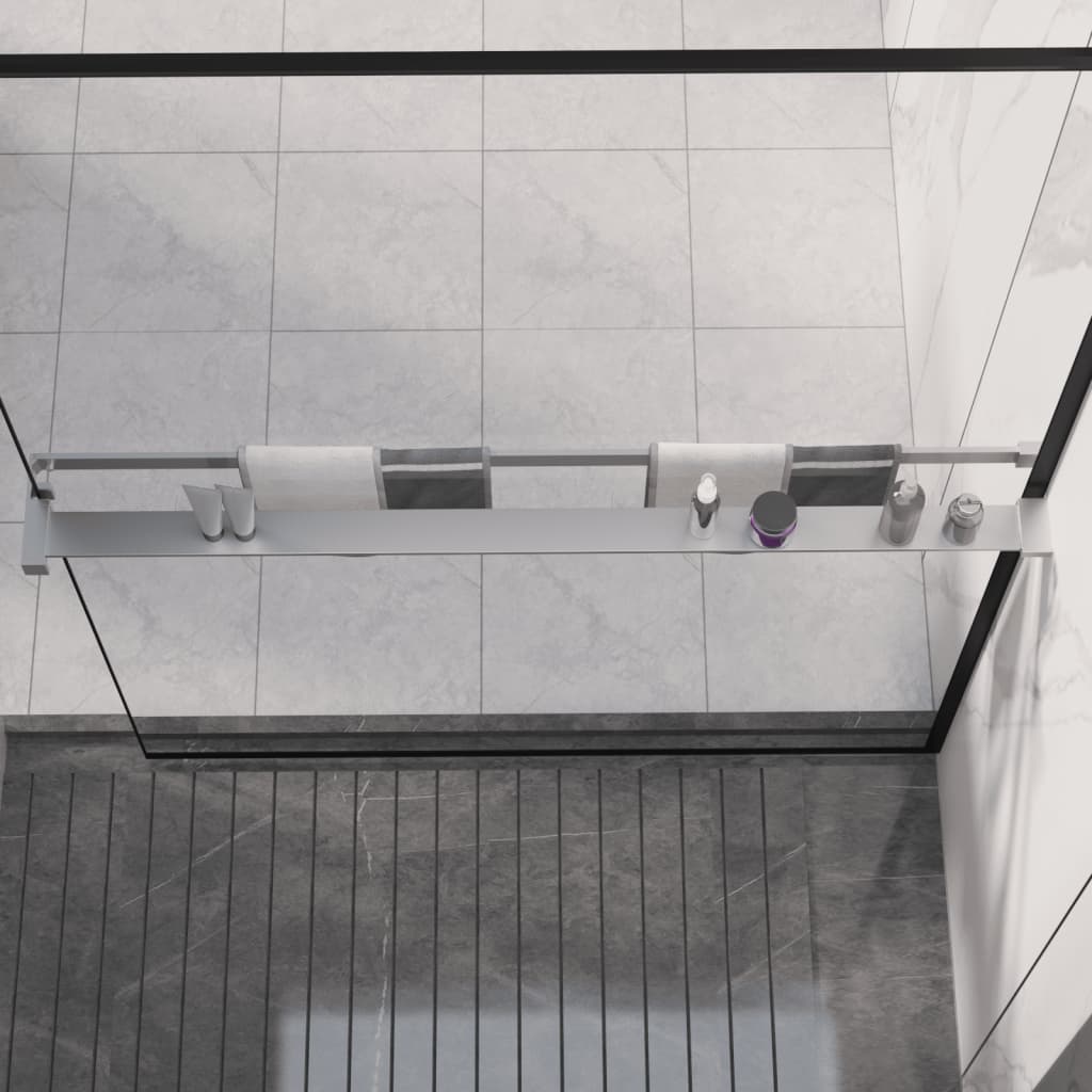 Mensola Doccia per Parete Doccia Walk-in Cromo 115 cm Alluminio - homemem39