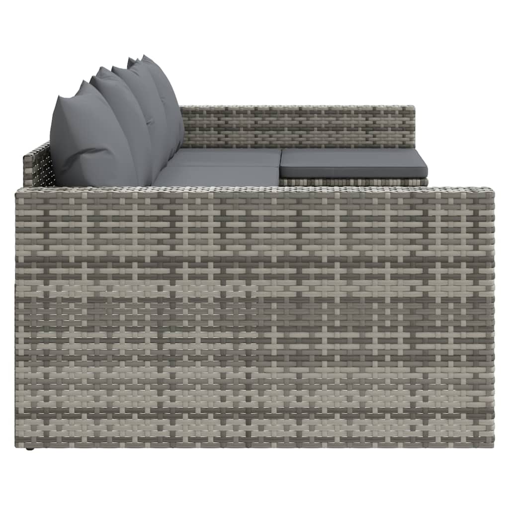Set di Divani da Giardino 2 pz con Cuscini in Polyrattan Grigio