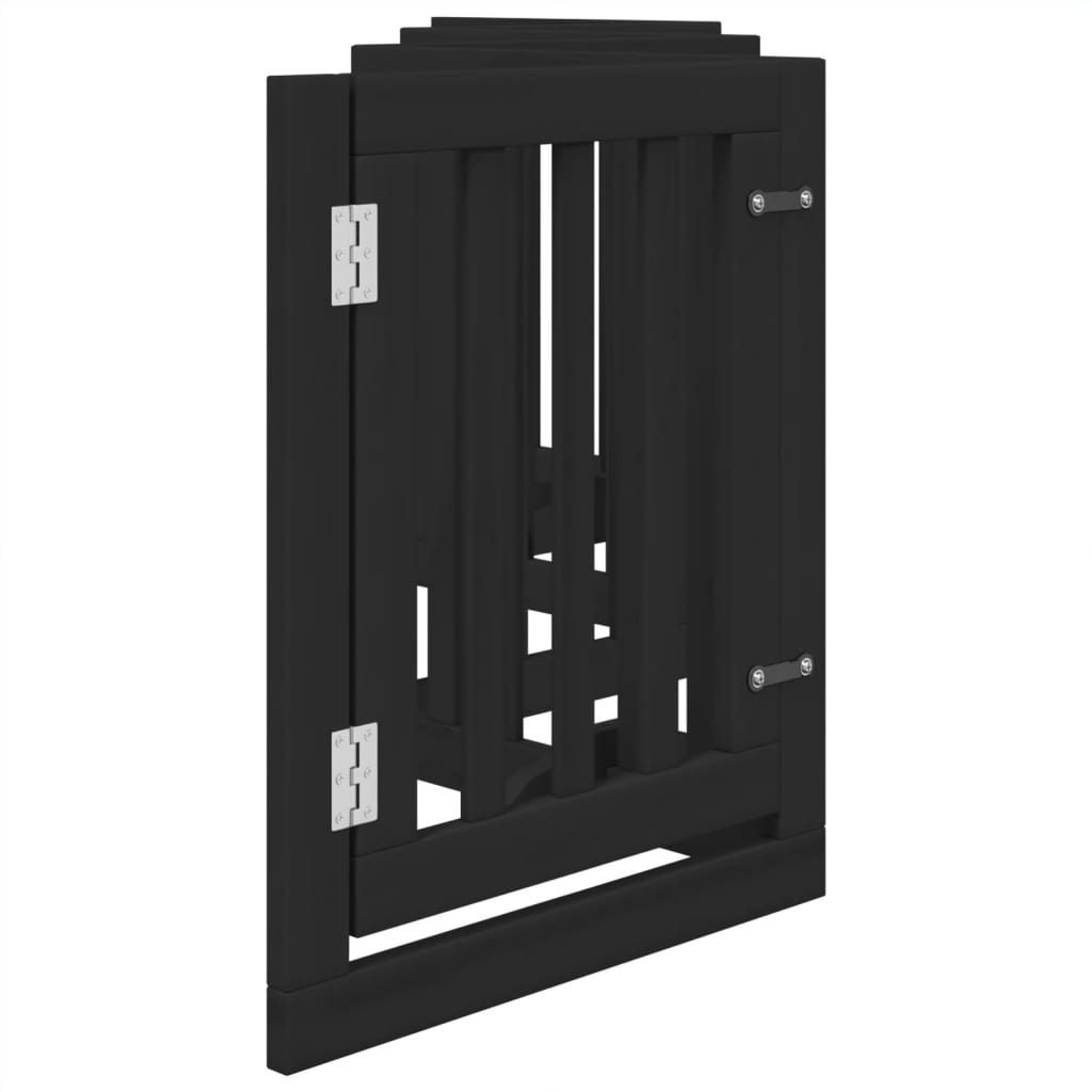Cancello per Cani Porta Pieghevole Nero 6 Pannelli 300cm Pioppo