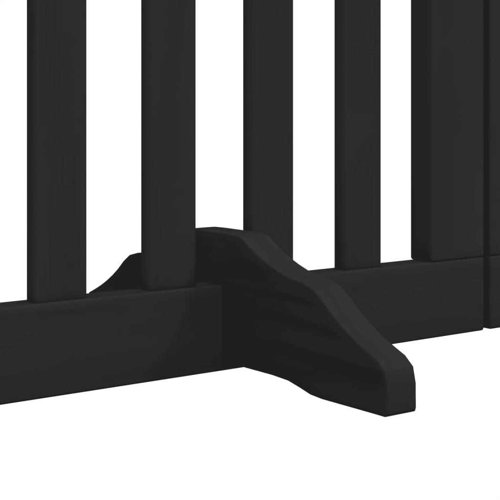 Cancello per Cani Porta Pieghevole Nero 6 Pannelli 300cm Pioppo