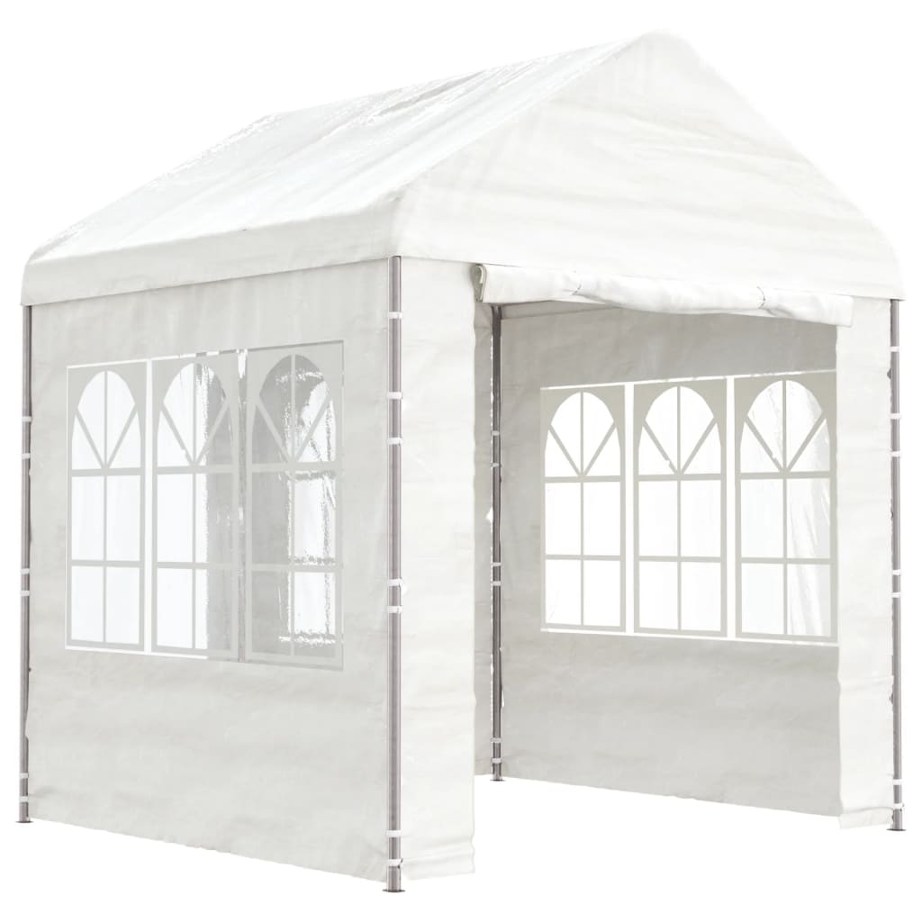 Gazebo con Tetto Bianco 2,28x2,23x2,69 m in Polietilene - homemem39