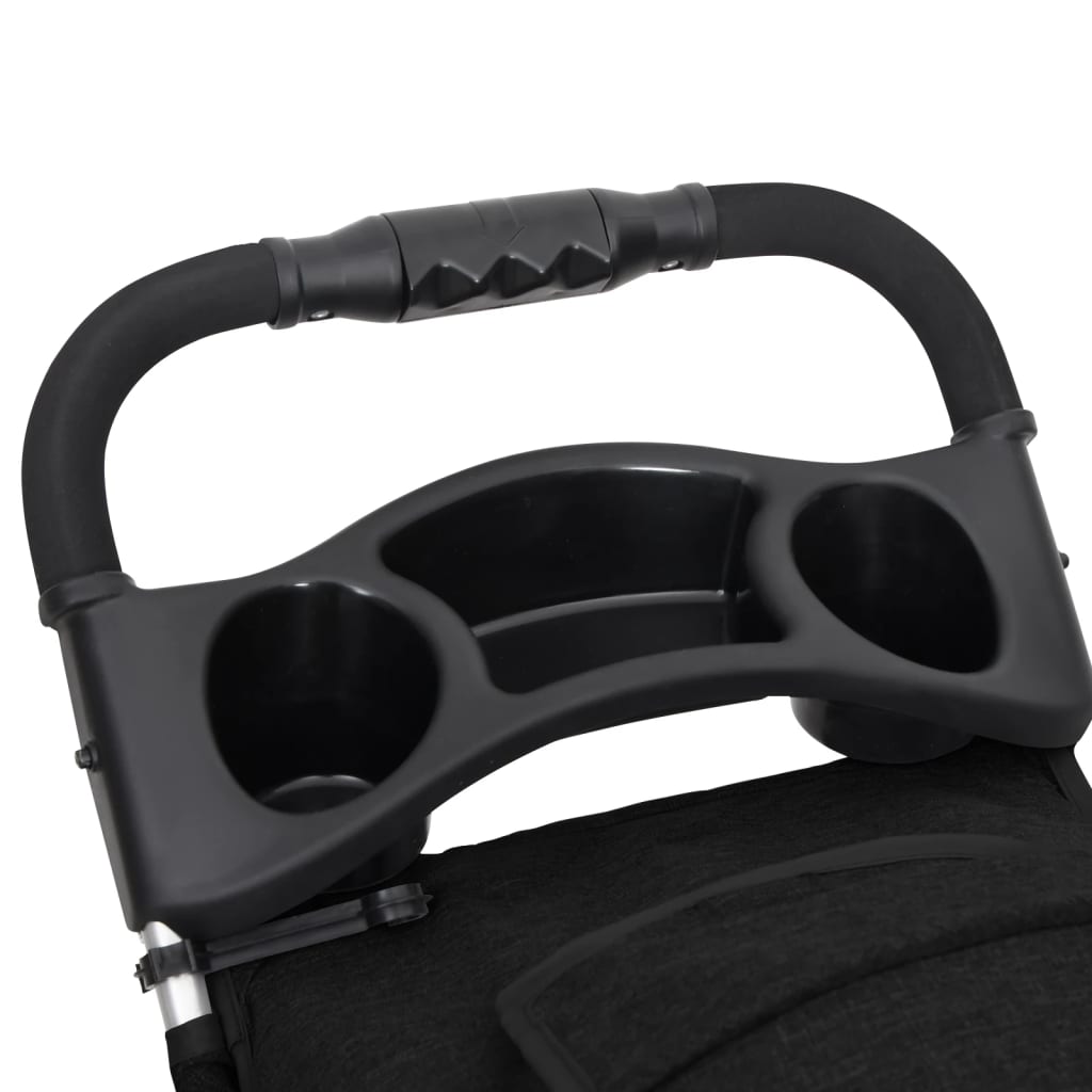 Passeggino per Cani Pieghevole Nero 80x46x98cm Tessuto Oxford | homemem39