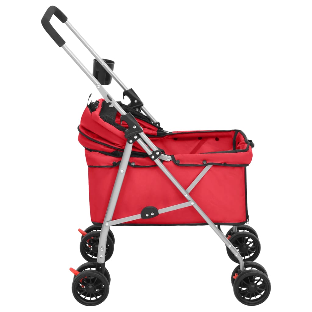 Passeggino per Cani Pieghevole Rosso 76x50x100cm Tessuto Oxford - homemem39