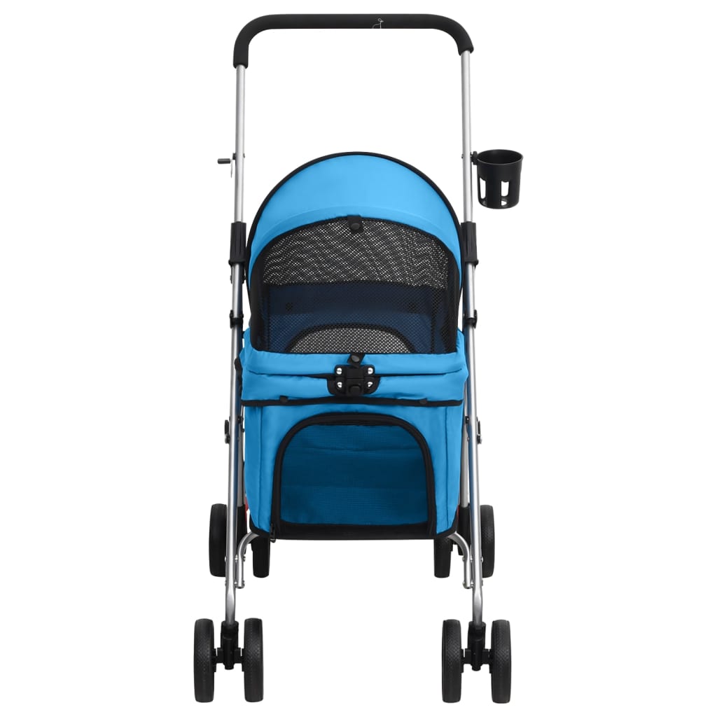 Passeggino per Cani Pieghevole Blu 76x50x100cm Tessuto Oxford - homemem39