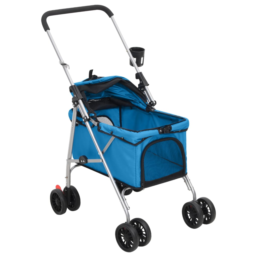 Passeggino per Cani Pieghevole Blu 76x50x100cm Tessuto Oxford - homemem39