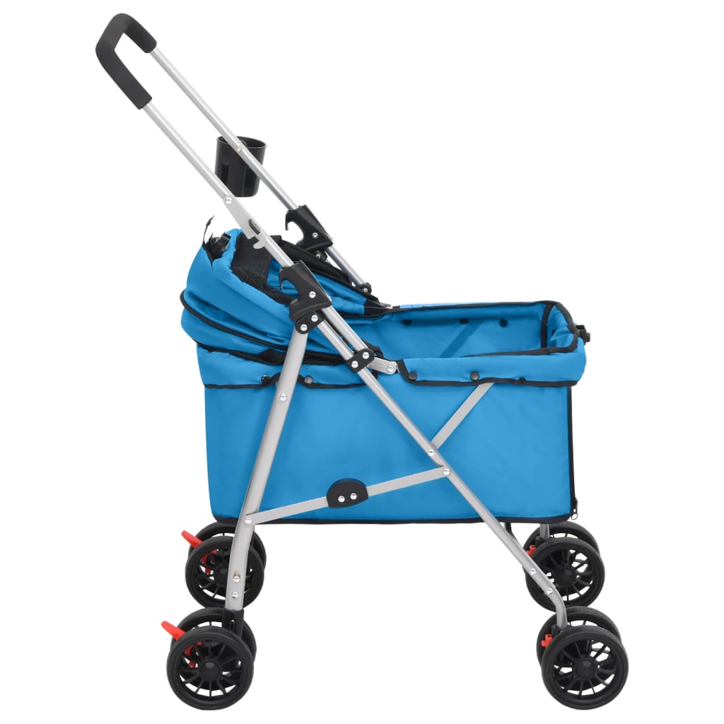 Passeggino per Cani Pieghevole Blu 76x50x100cm Tessuto Oxford - homemem39
