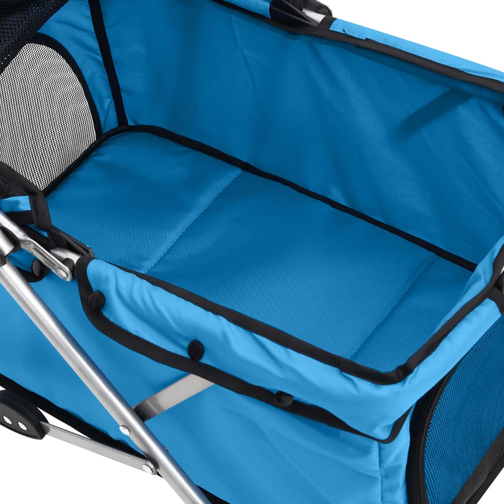 Passeggino per Cani Pieghevole Blu 76x50x100cm Tessuto Oxford - homemem39