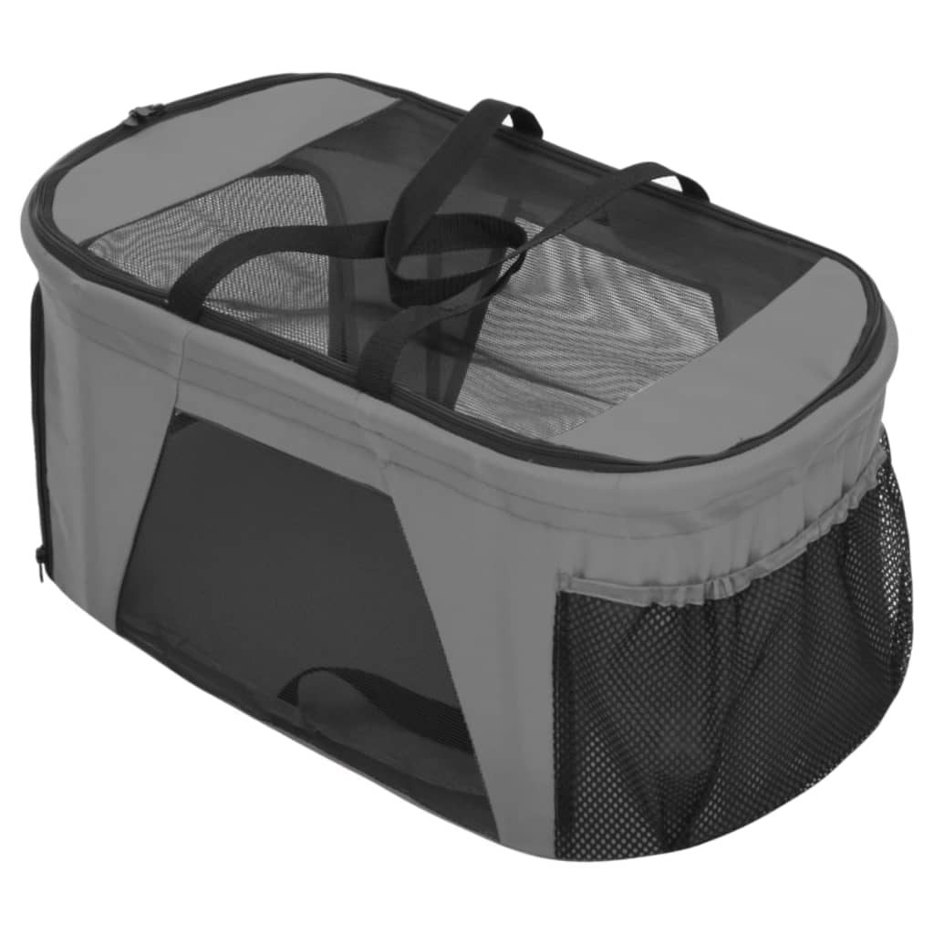 Passeggino Cani Pieghevole 2 Livelli Grigio 83x48x97cm Tessuto - homemem39