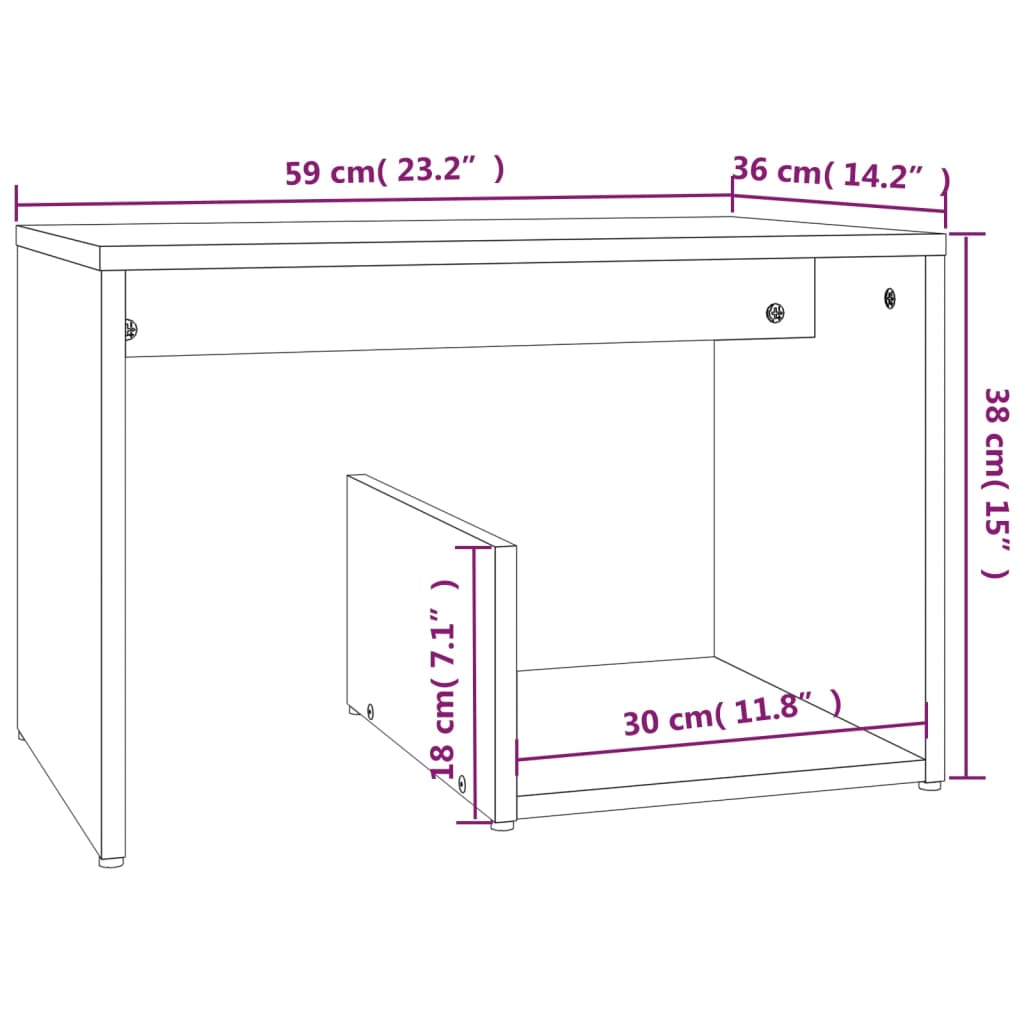 Tavolino Grigio Sonoma 59x36x38 cm in Legno Multistrato | homemem39