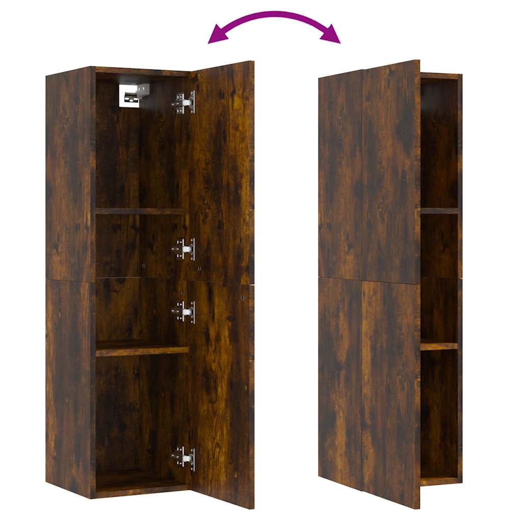 Mobile Porta TV a Parete Rovere Fumo 30,5x30x110 cm | homemem39
