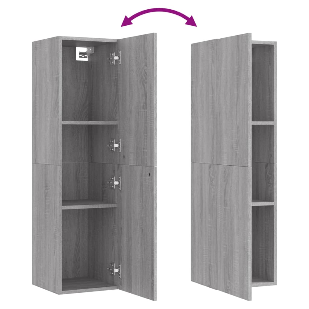Mobile Porta TV a Parete Grigio Sonoma 30,5x30x110 cm - homemem39