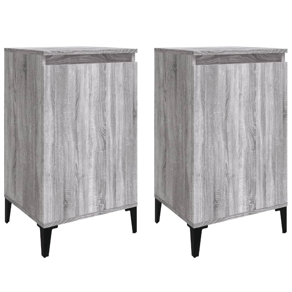 Comodini 2 pz Grigio Sonoma 40x35x70 cm in Legno Multistrato - homemem39