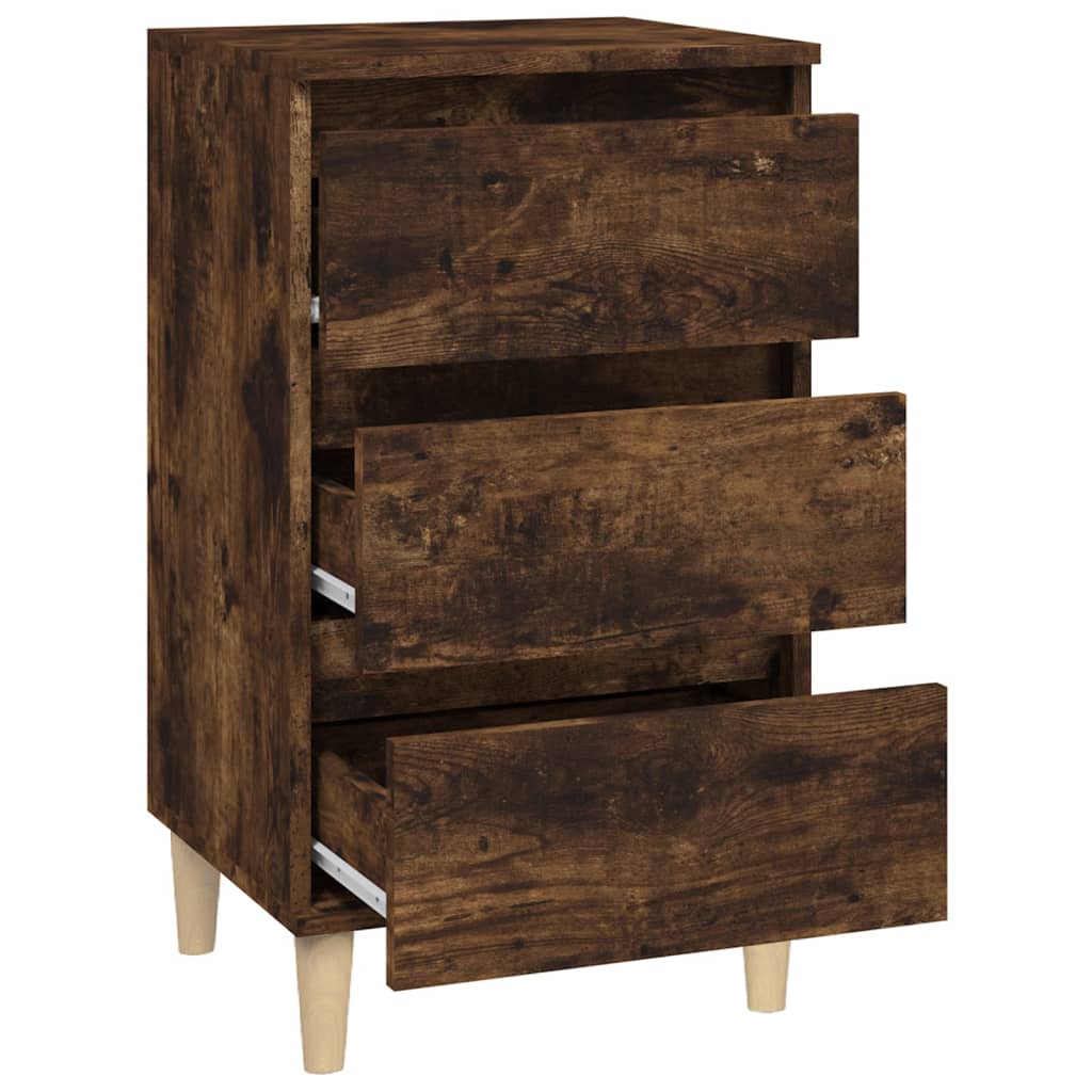 Comodino Rovere Fumo 40x35x70 cm Legno Multistrato - homemem39