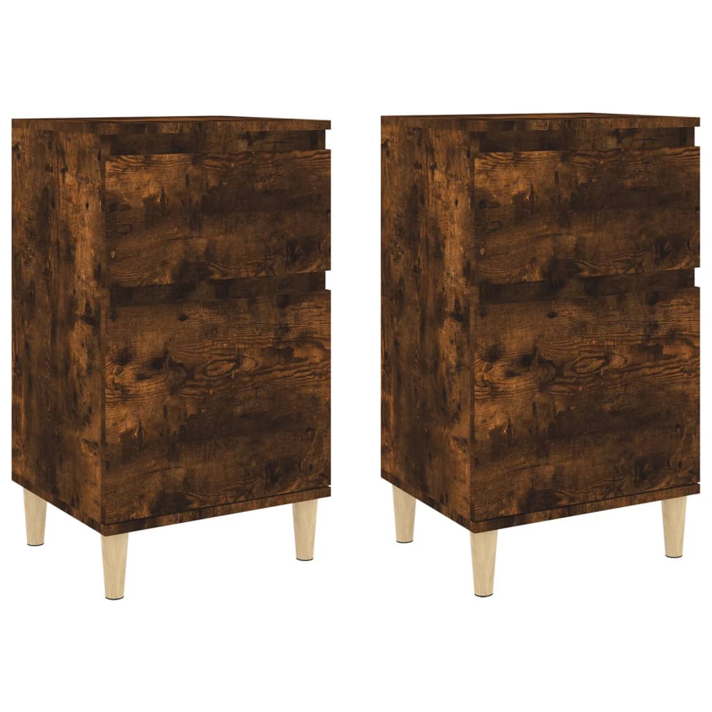 Comodini 2pz Rovere Fumo 40x35x70 cm - homemem39