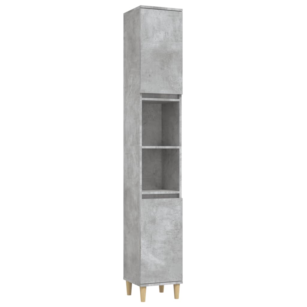 Armadietto Bagno Grigio Cemento 30x30x190 cm Legno Multistrato - homemem39