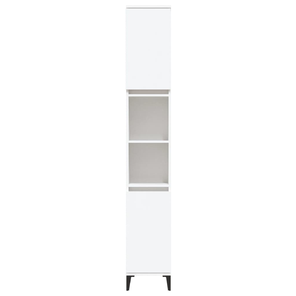 Armadietto da Bagno Bianco 30x30x190 cm in Legno Multistrato - homemem39