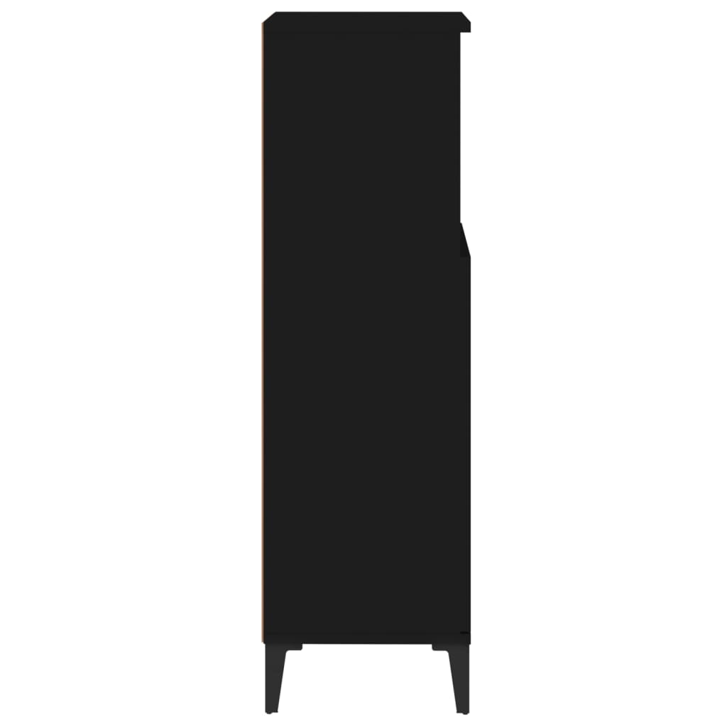 Armadietto da Bagno Nero 30x30x100 cm in Legno Multistrato | homemem39