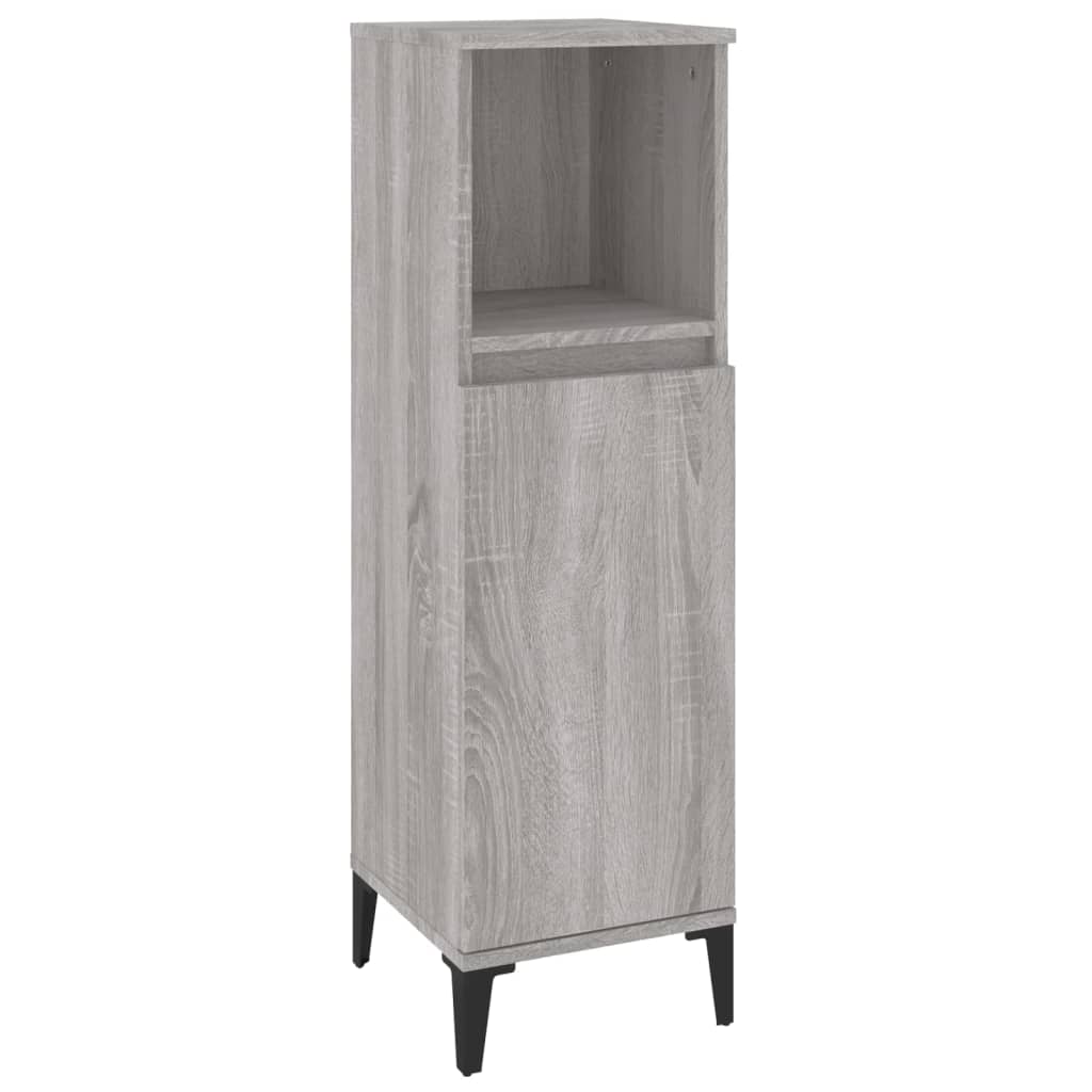 Armadietto Bagno Grigio Sonoma 30x30x100cm in Legno Multistrato - homemem39
