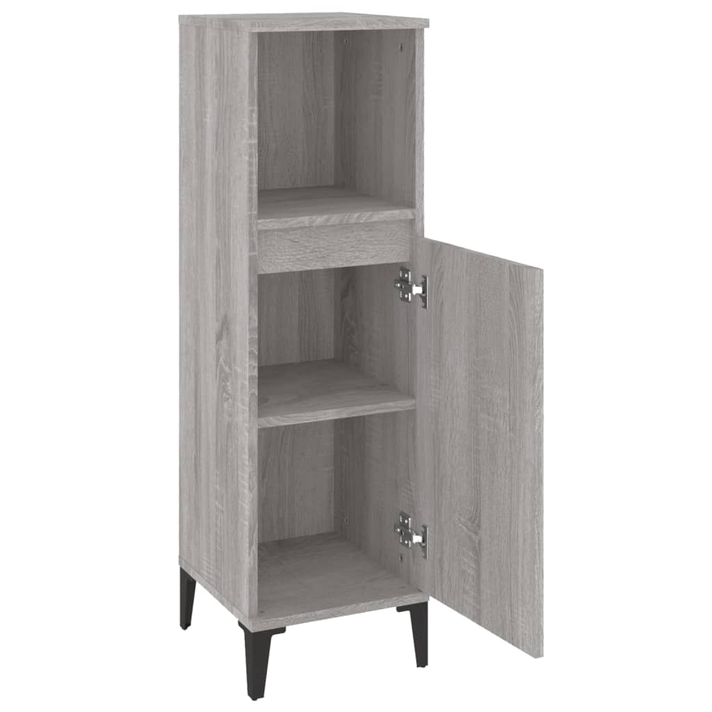 Armadietto Bagno Grigio Sonoma 30x30x100cm in Legno Multistrato - homemem39