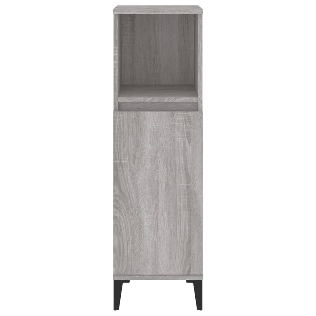 Armadietto Bagno Grigio Sonoma 30x30x100cm in Legno Multistrato - homemem39