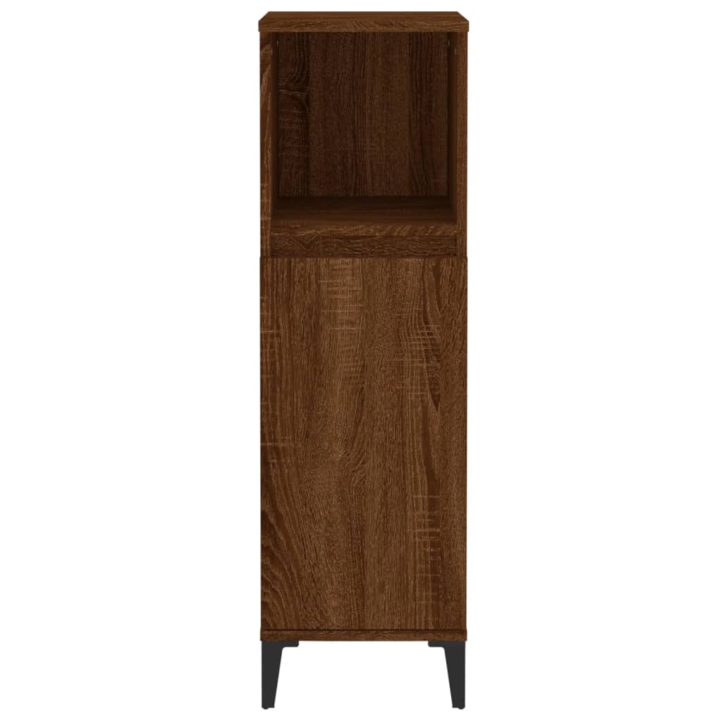 Armadietto Bagno Rovere Marrone 30x30x100 cm Legno Multistrato - homemem39
