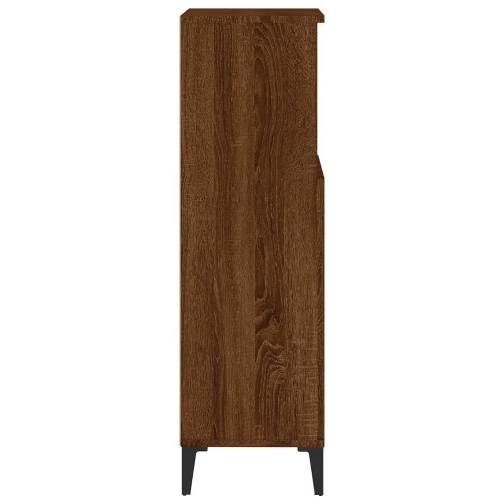 Armadietto Bagno Rovere Marrone 30x30x100 cm Legno Multistrato - homemem39