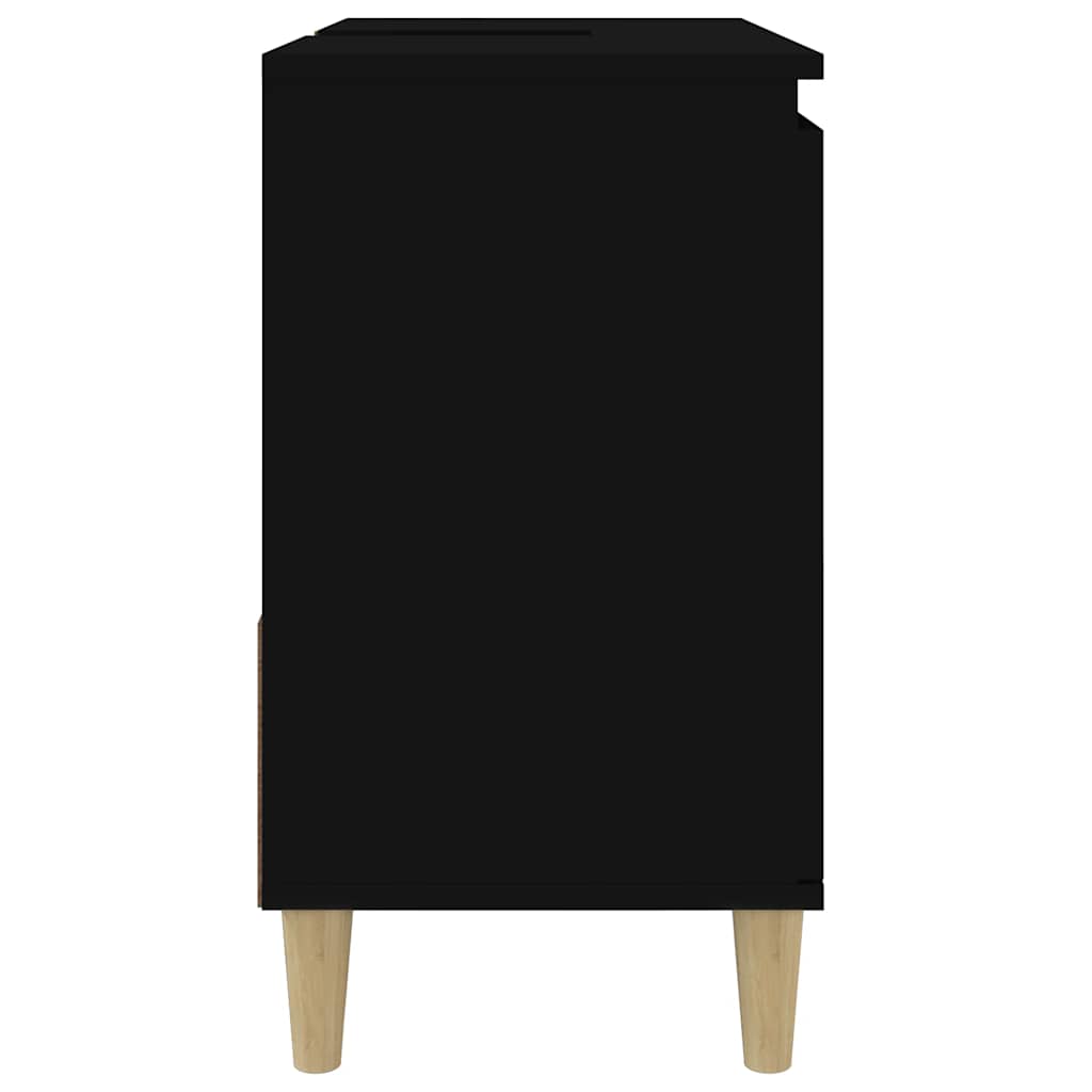 Armadietto da Bagno Nero 65x33x60 cm in Legno Multistrato - homemem39