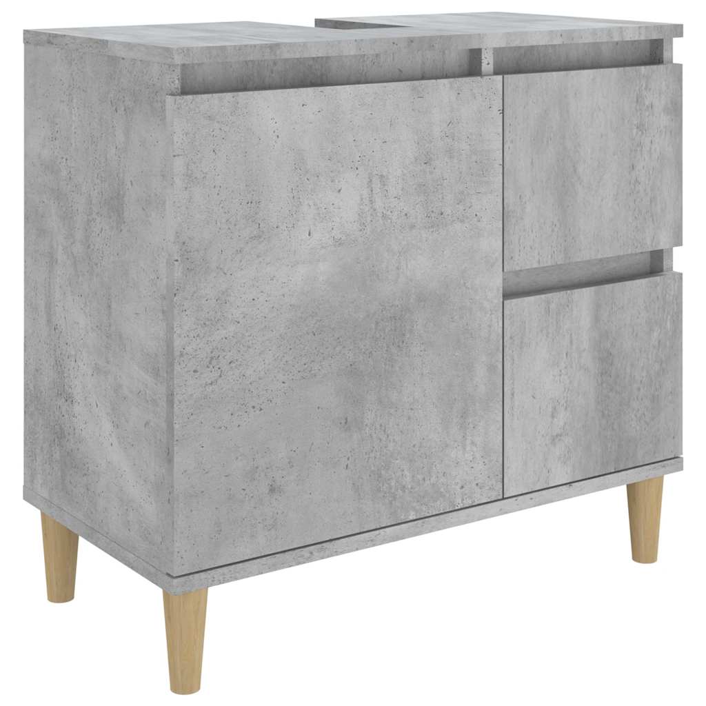 Armadietto da Bagno Grigio Cemento 65x33x60cm Legno Multistrato - homemem39