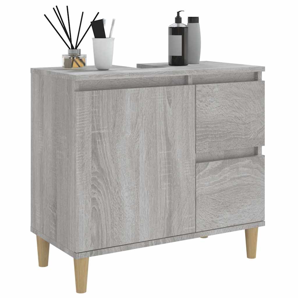 Armadietto Bagno Grigio Sonoma 65x33x60 cm in Legno Multistrato - homemem39