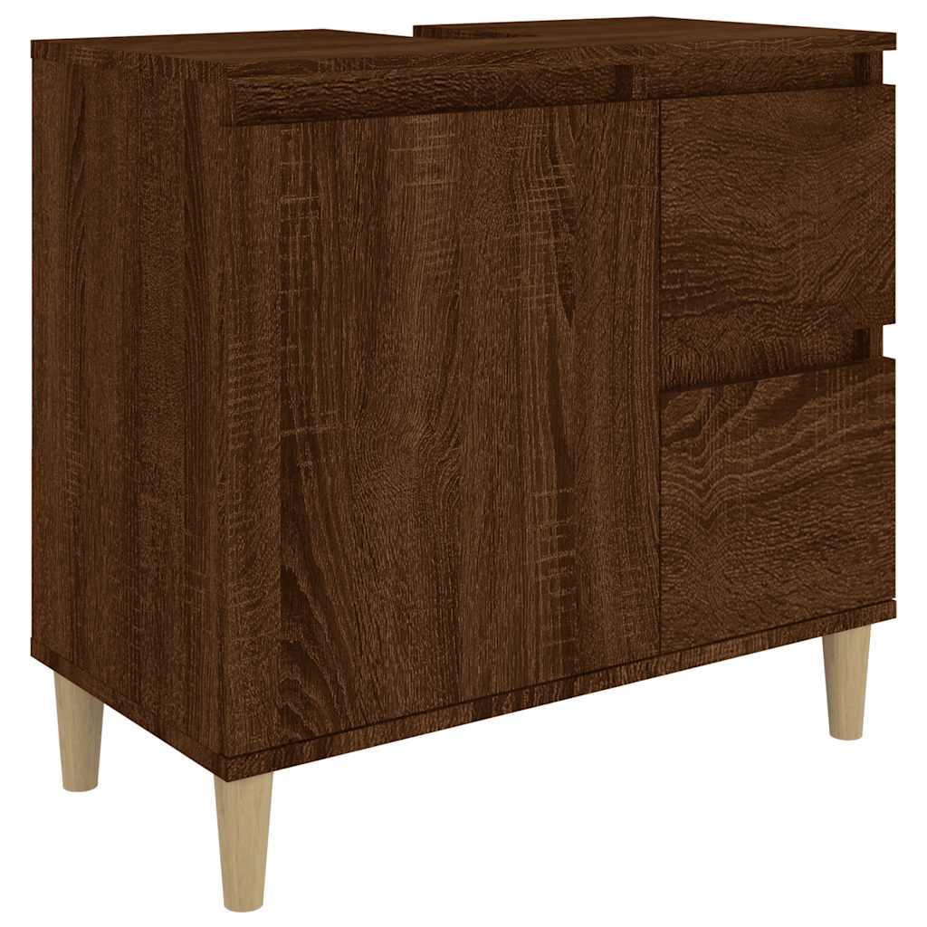 Armadietto Bagno Rovere Marrone 65x33x60cm in Legno Multistrato - homemem39