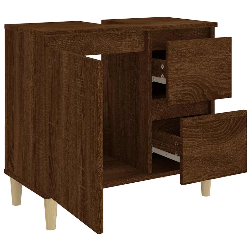 Armadietto Bagno Rovere Marrone 65x33x60cm in Legno Multistrato - homemem39
