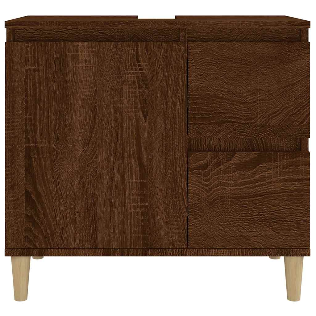 Armadietto Bagno Rovere Marrone 65x33x60cm in Legno Multistrato - homemem39