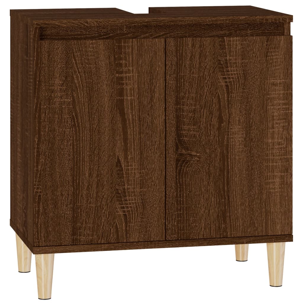 Mobile Lavabo Rovere Marrone 58x33x60 cm in Legno Multistrato - homemem39