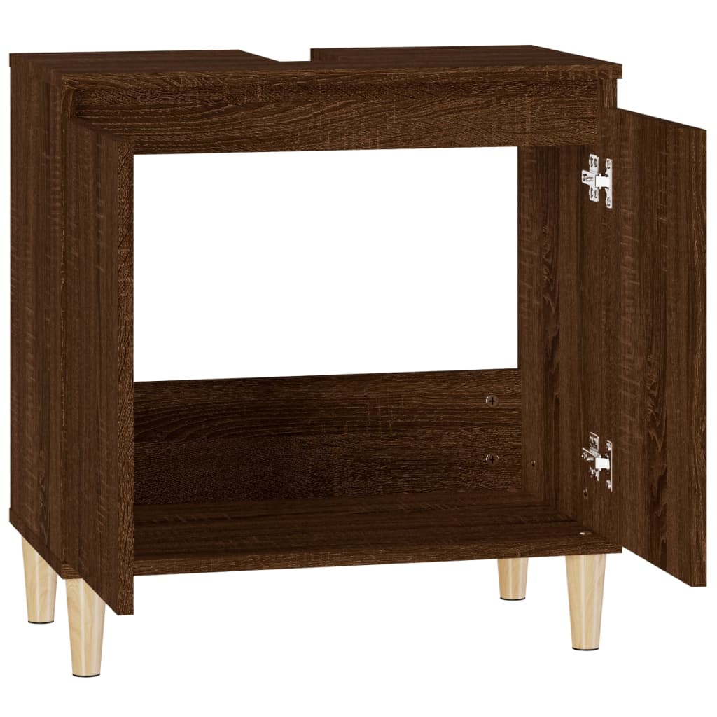 Mobile Lavabo Rovere Marrone 58x33x60 cm in Legno Multistrato - homemem39