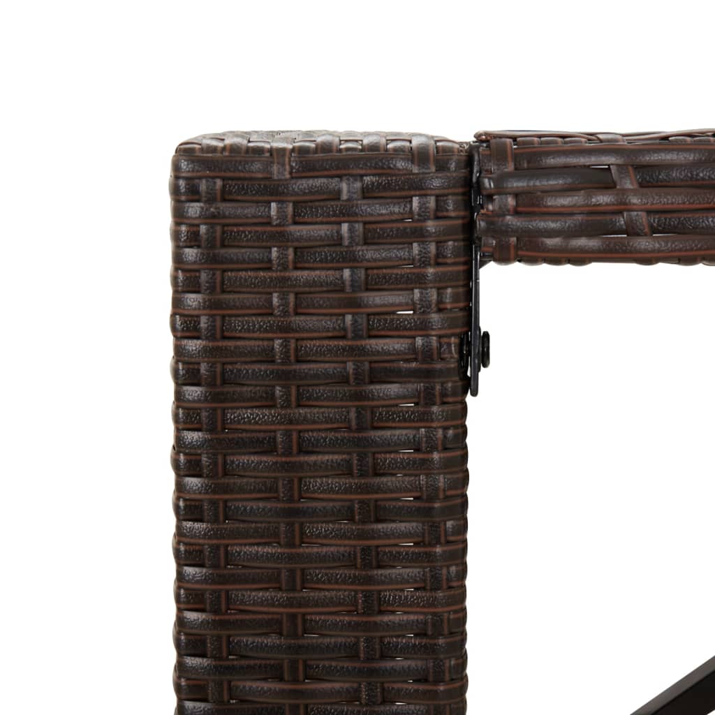 Tavolo Bar con Piano in Vetro Marrone 105x80x110 cm Polyrattan - homemem39