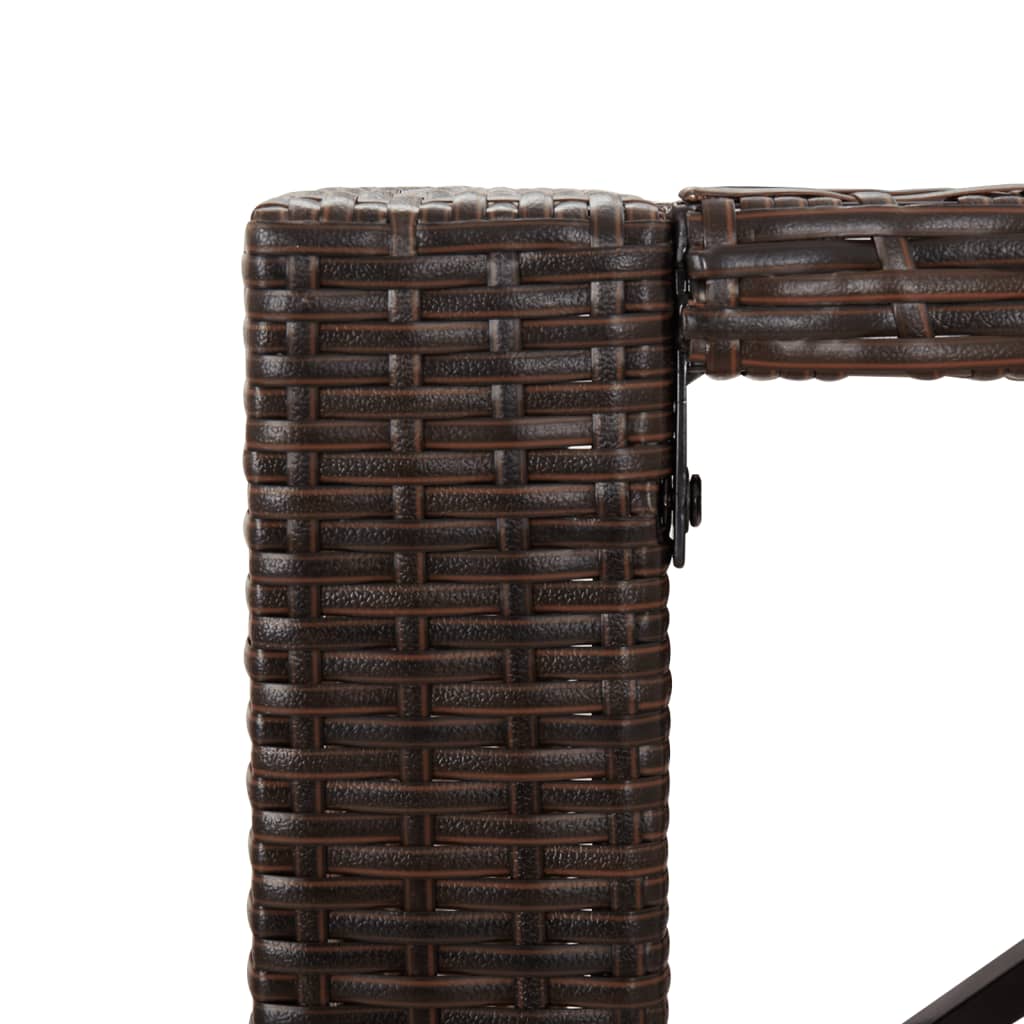 Tavolo Bar con Piano in Vetro Marrone 185x80x110 cm Polyrattan - homemem39