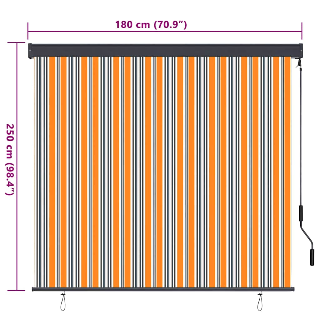 Tenda a rullo Giallo e Blu 180 x 250 cm Tessuto e Alluminio | homemem39