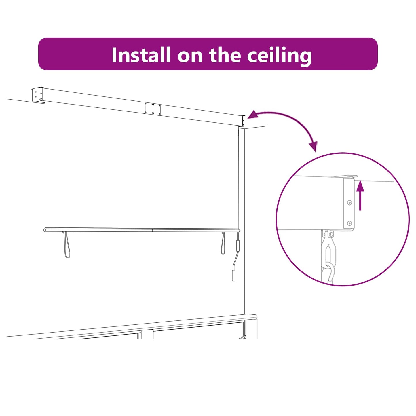 Tenda a rullo con tende Crema 200 x 250 cm Tessuto e Alluminio | homemem39