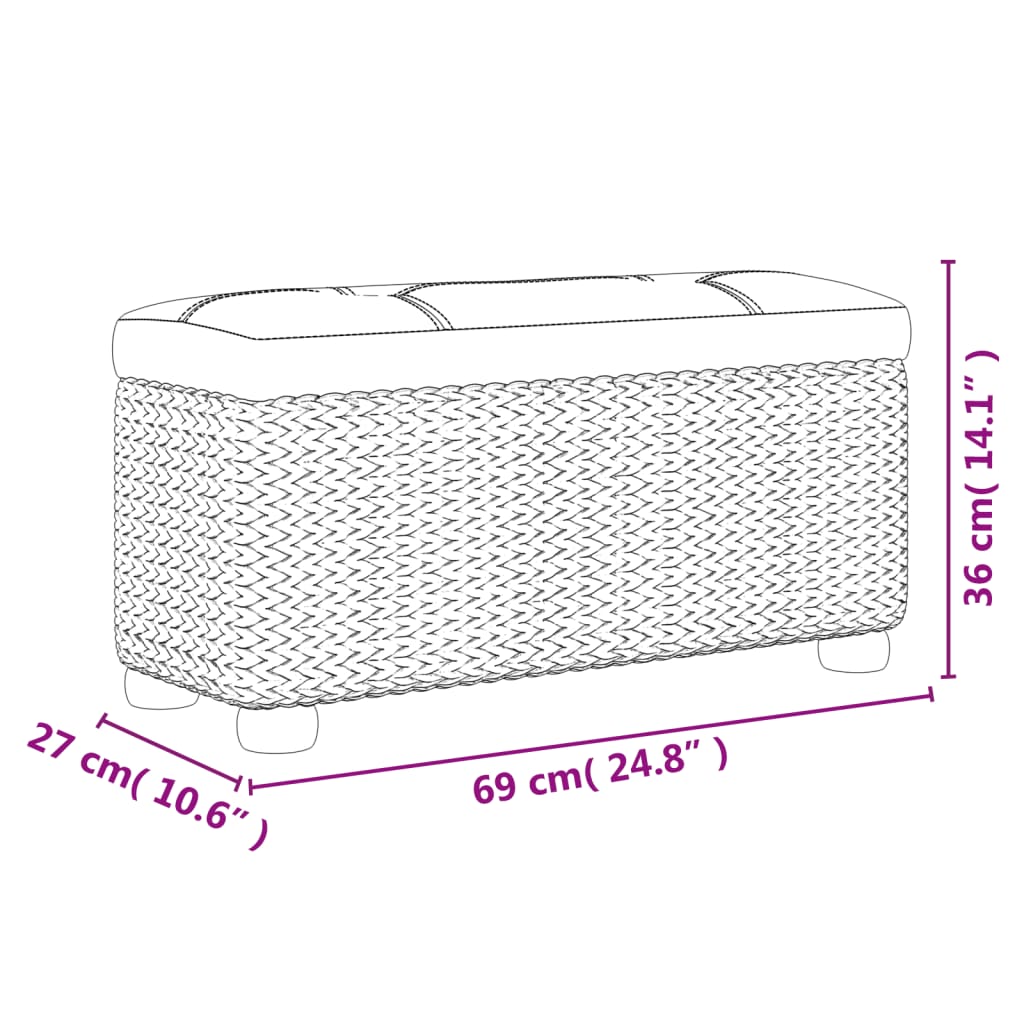Panche Portaoggetti 2 pz con Cuscino Marrone 69 cm Tifa - homemem39