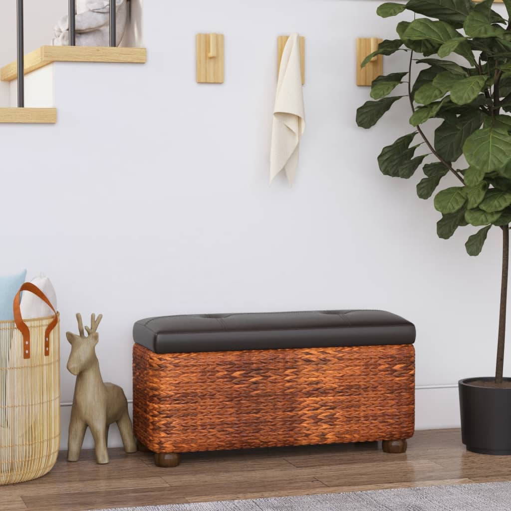Panche Portaoggetti 2 pz con Cuscino Marrone 69 cm Tifa - homemem39