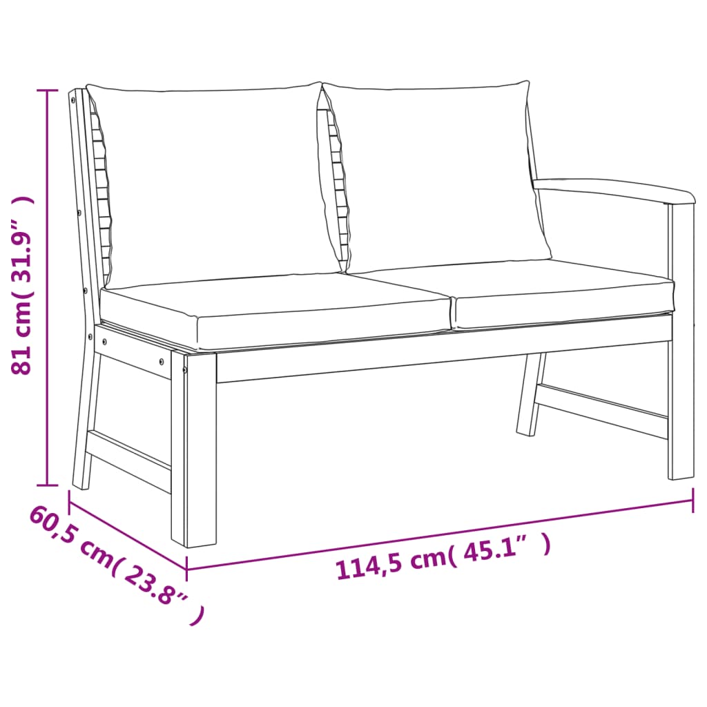 Set da Pranzo Giardino 11 pz con Cuscini Legno Massello Acacia | homemem39